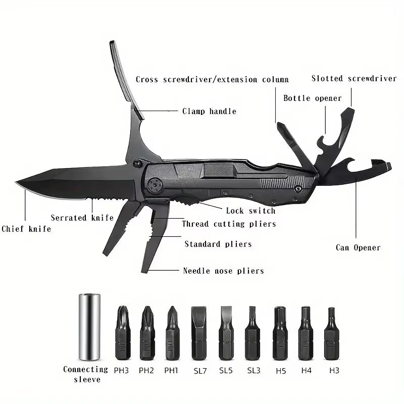 Pocket Emergency Tool Multi-Functional Folding Knife, Birthday Gift for Husband Boyfriend, Cool Outdoor Camping Hiking