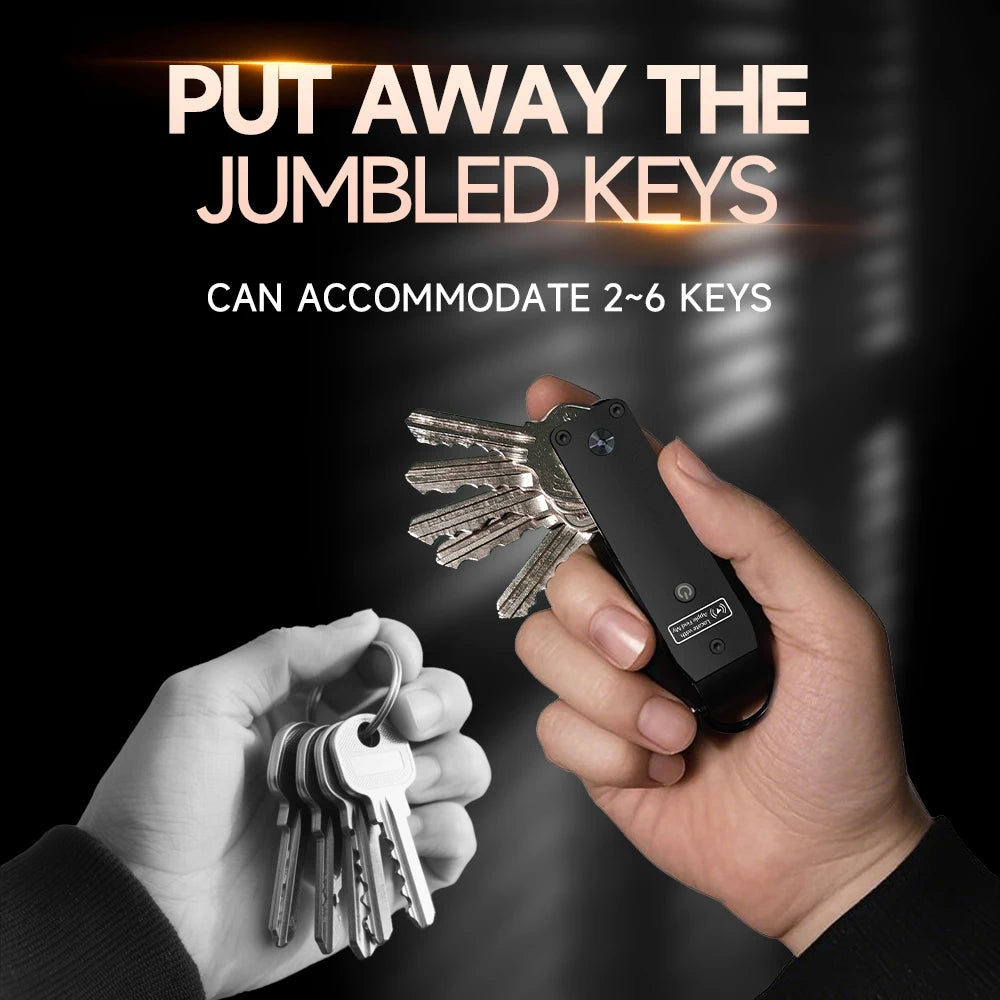 Key Organizer Works with Apple Find My, Built-In Airtag Chips, Holds 2-6 Keys, Car Key Chains with GPS Tracker, (Ios Only)