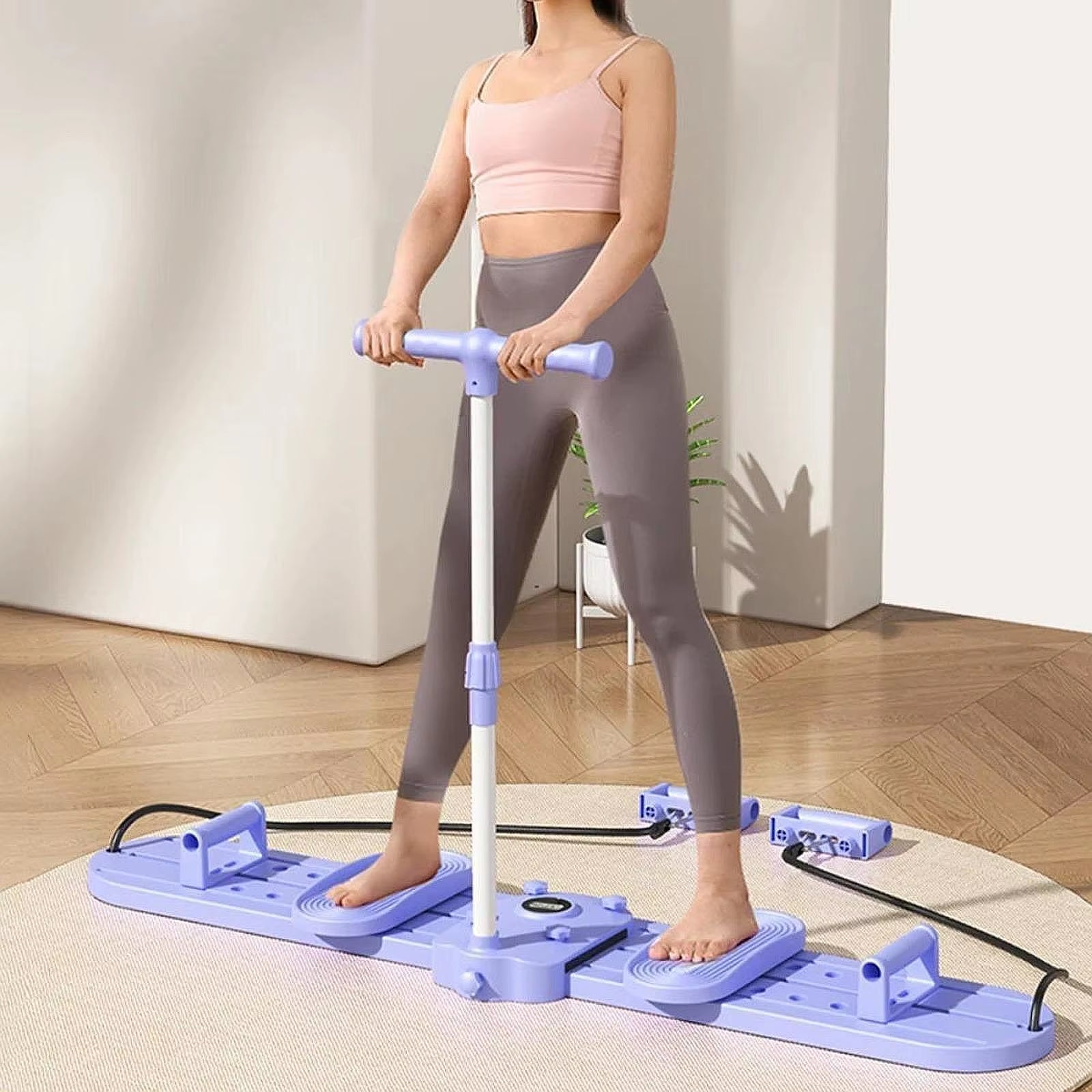 Multipurpose Fitness Board Removable Push up Bar Home Workouts Equipment Folding Pilates Reformer Board Exercise Slide Machine