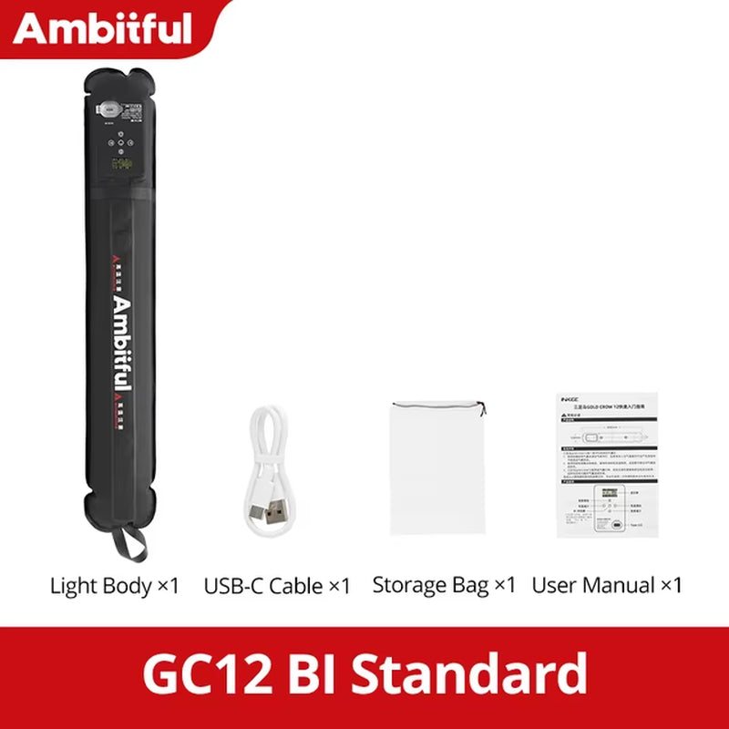 GC12 Gold Crow 12 Flexible Photography Lighting Air Light 2700K-6500K Portable LED Soft Light Inflatable