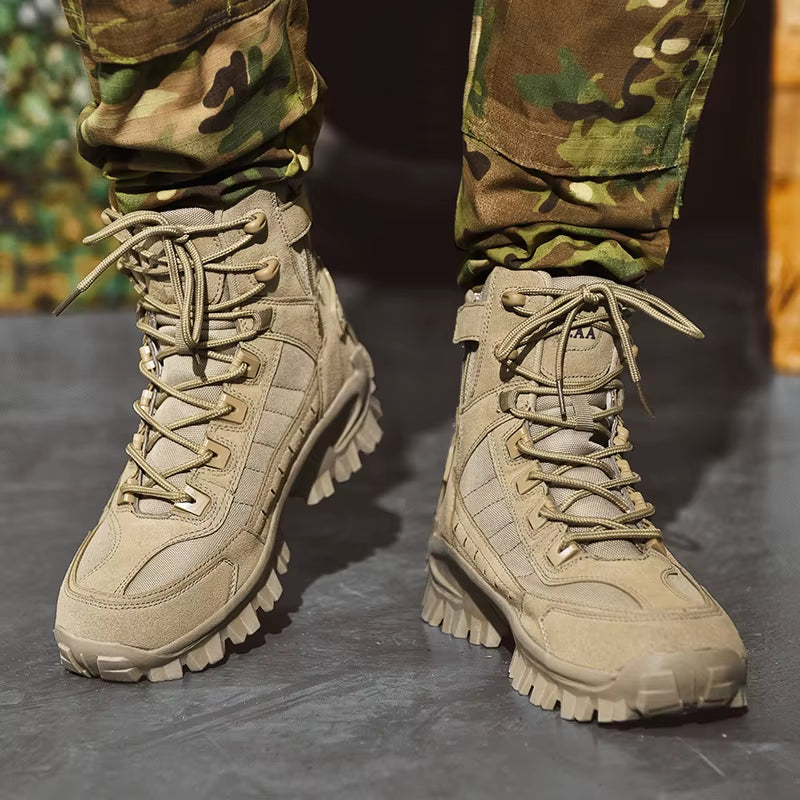 Men High Top Boots Climbing Hiking Shoes Mens Desert Waterproof Work Safety Shoes Ankle Men Outdoor Boots Zapatos Hombre Sneaker
