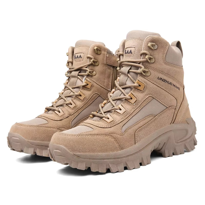 Men High Top Boots Climbing Hiking Shoes Mens Desert Waterproof Work Safety Shoes Ankle Men Outdoor Boots Zapatos Hombre Sneaker