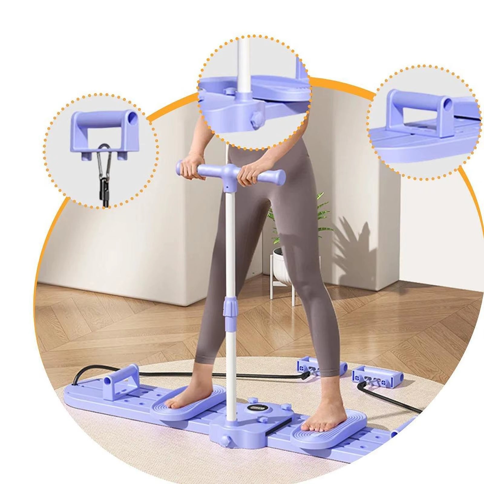 Multipurpose Fitness Board Removable Push up Bar Home Workouts Equipment Folding Pilates Reformer Board Exercise Slide Machine