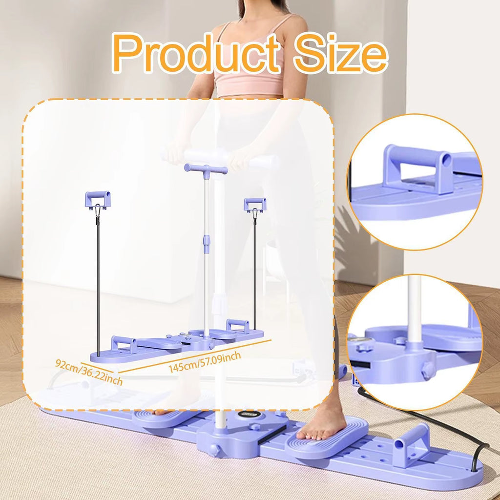 Multipurpose Fitness Board Removable Push up Bar Home Workouts Equipment Folding Pilates Reformer Board Exercise Slide Machine