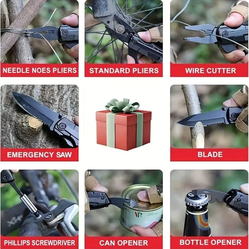 Pocket Emergency Tool Multi-Functional Folding Knife, Birthday Gift for Husband Boyfriend, Cool Outdoor Camping Hiking
