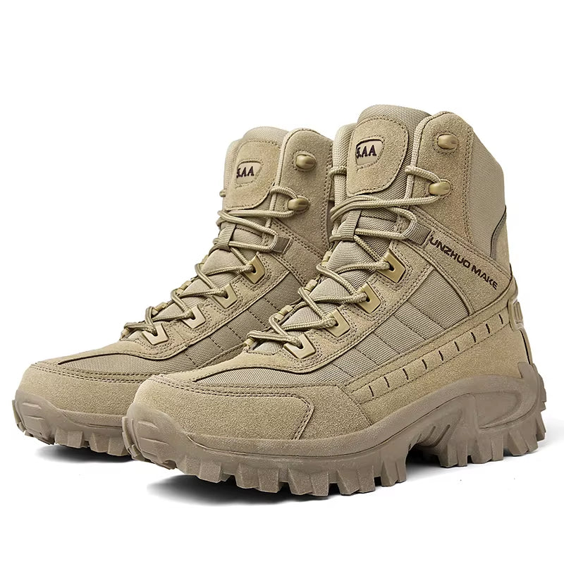 Men High Top Boots Climbing Hiking Shoes Mens Desert Waterproof Work Safety Shoes Ankle Men Outdoor Boots Zapatos Hombre Sneaker