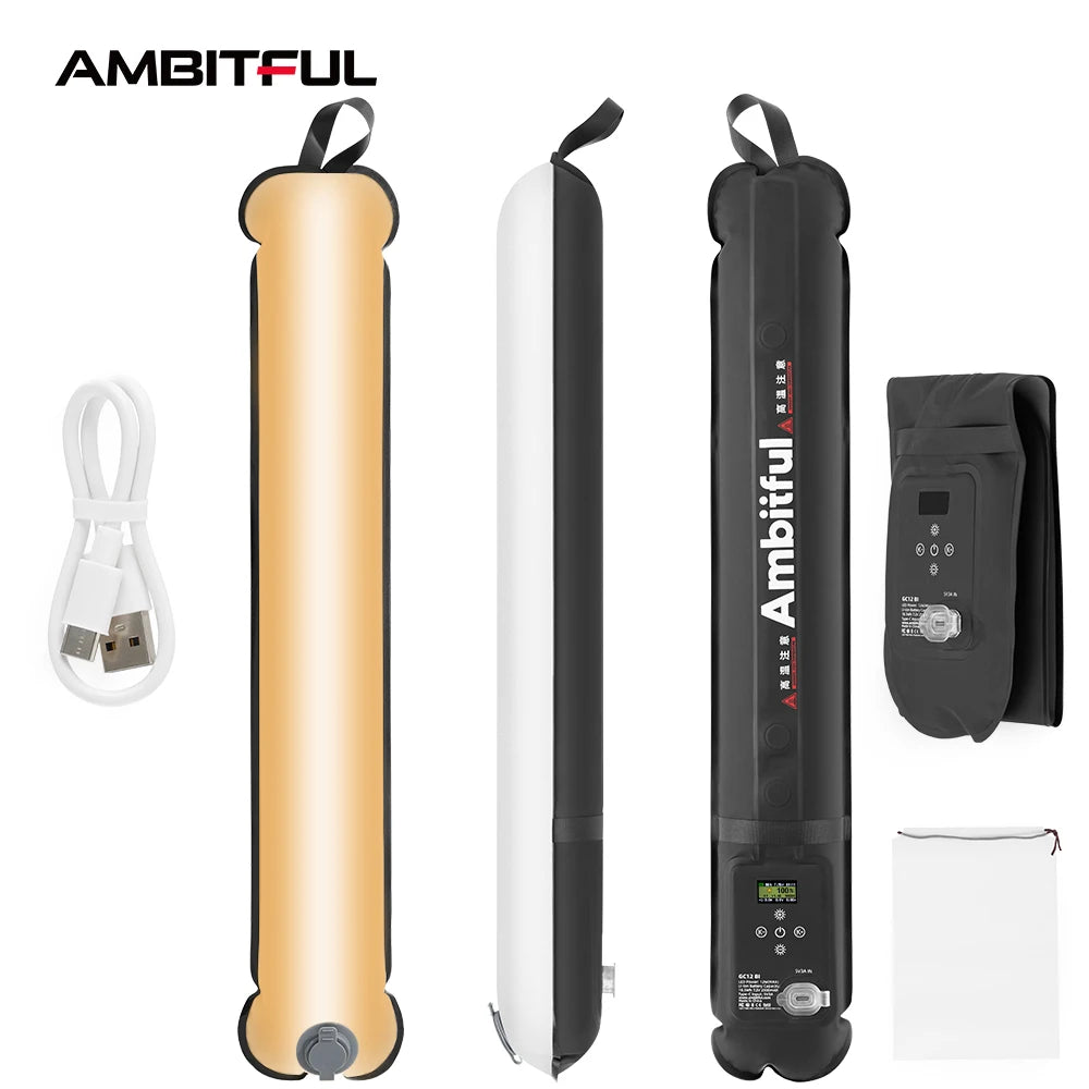 GC12 Gold Crow 12 Flexible Photography Lighting Air Light 2700K-6500K Portable LED Soft Light Inflatable