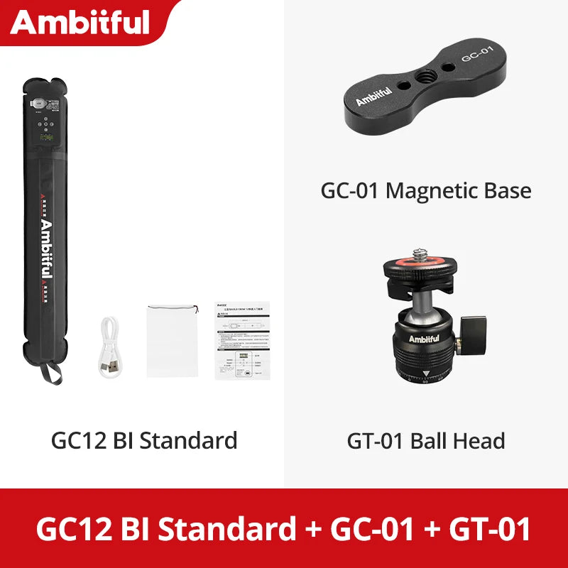 GC12 Gold Crow 12 Flexible Photography Lighting Air Light 2700K-6500K Portable LED Soft Light Inflatable
