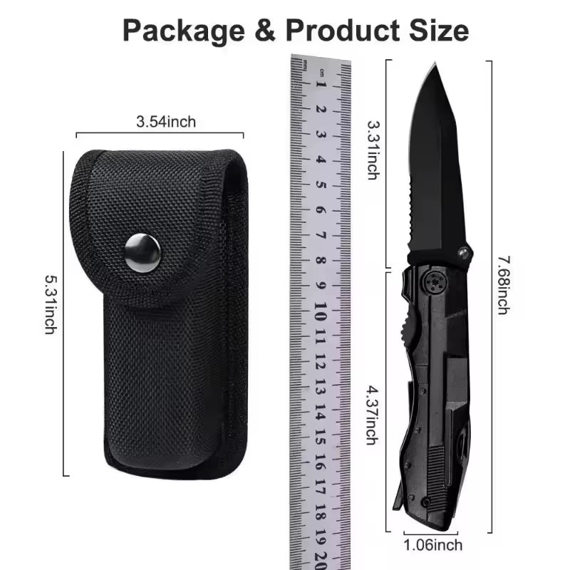 Pocket Emergency Tool Multi-Functional Folding Knife, Birthday Gift for Husband Boyfriend, Cool Outdoor Camping Hiking