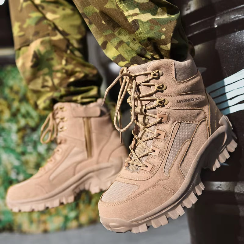 Men High Top Boots Climbing Hiking Shoes Mens Desert Waterproof Work Safety Shoes Ankle Men Outdoor Boots Zapatos Hombre Sneaker