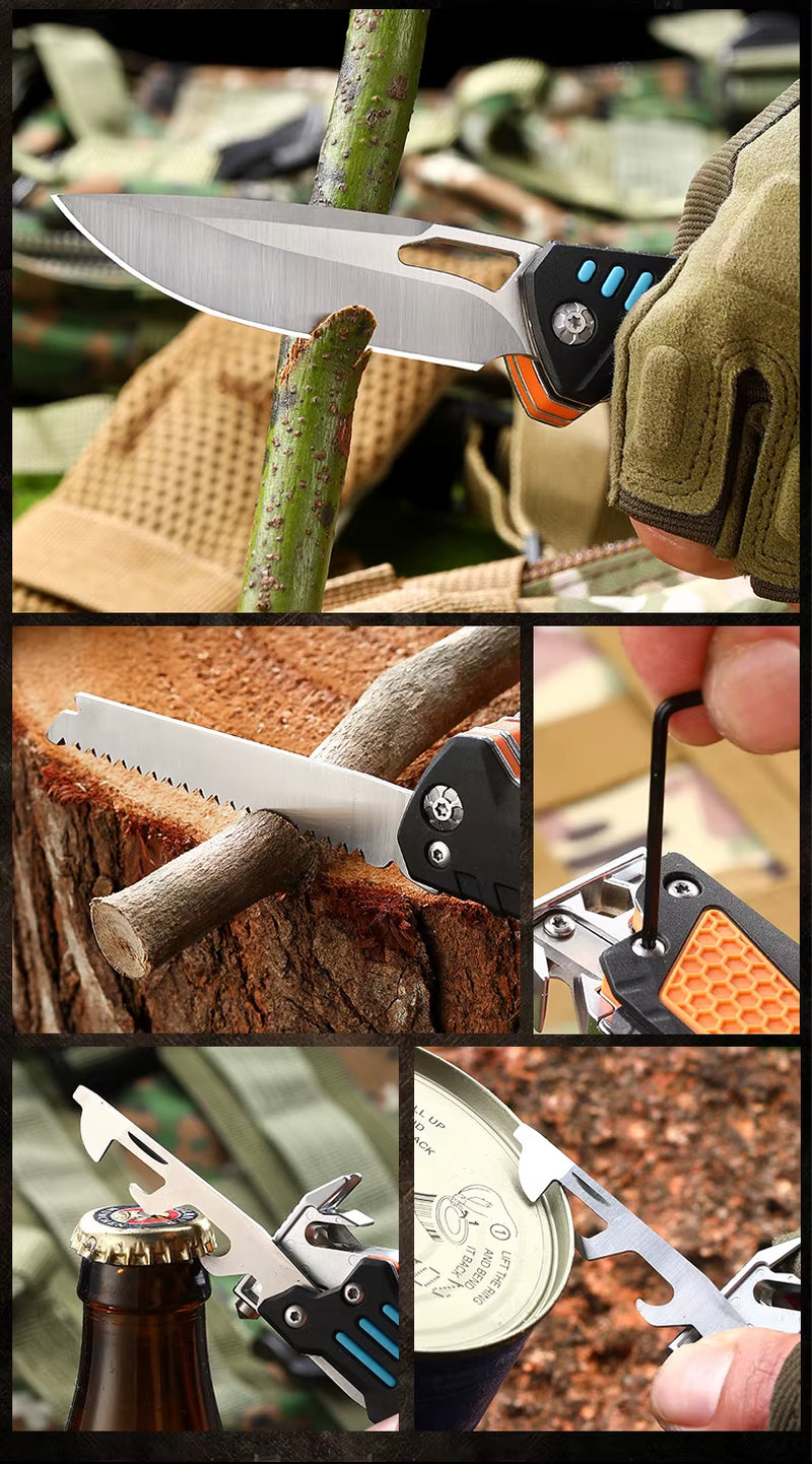 New Multifunctional Folding Tool Knife Outdoor Hiking Camping EDC Tool Folding Knife