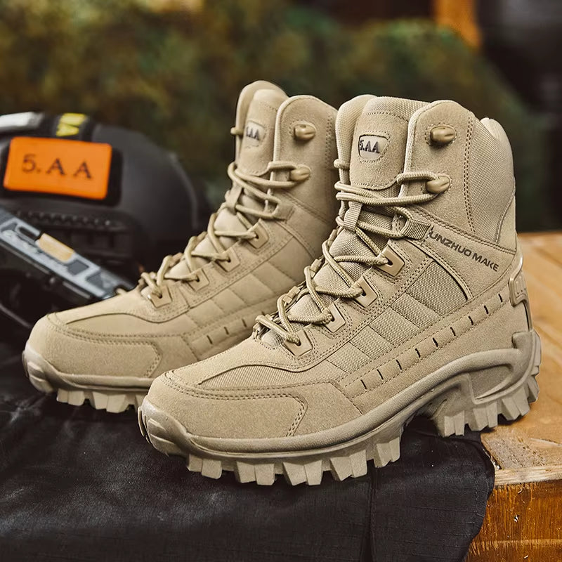 Men High Top Boots Climbing Hiking Shoes Mens Desert Waterproof Work Safety Shoes Ankle Men Outdoor Boots Zapatos Hombre Sneaker