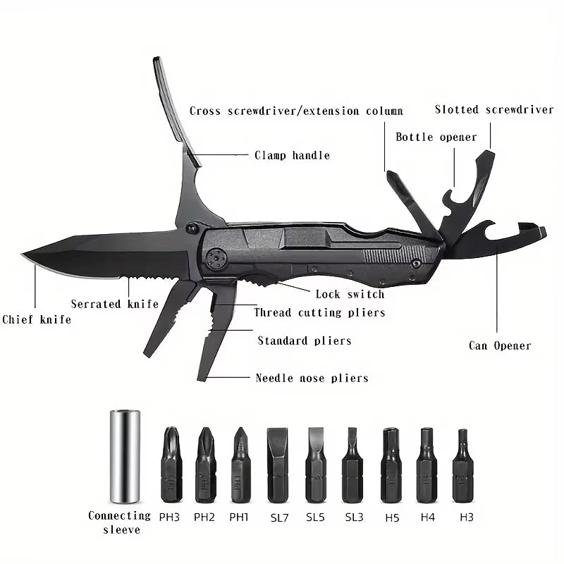 Multifunctional Knife Pliers Outdoor Home Portable Outdoor Survival Folding Knife Plier Screwdriver Hand Tool Car Emergency Tool